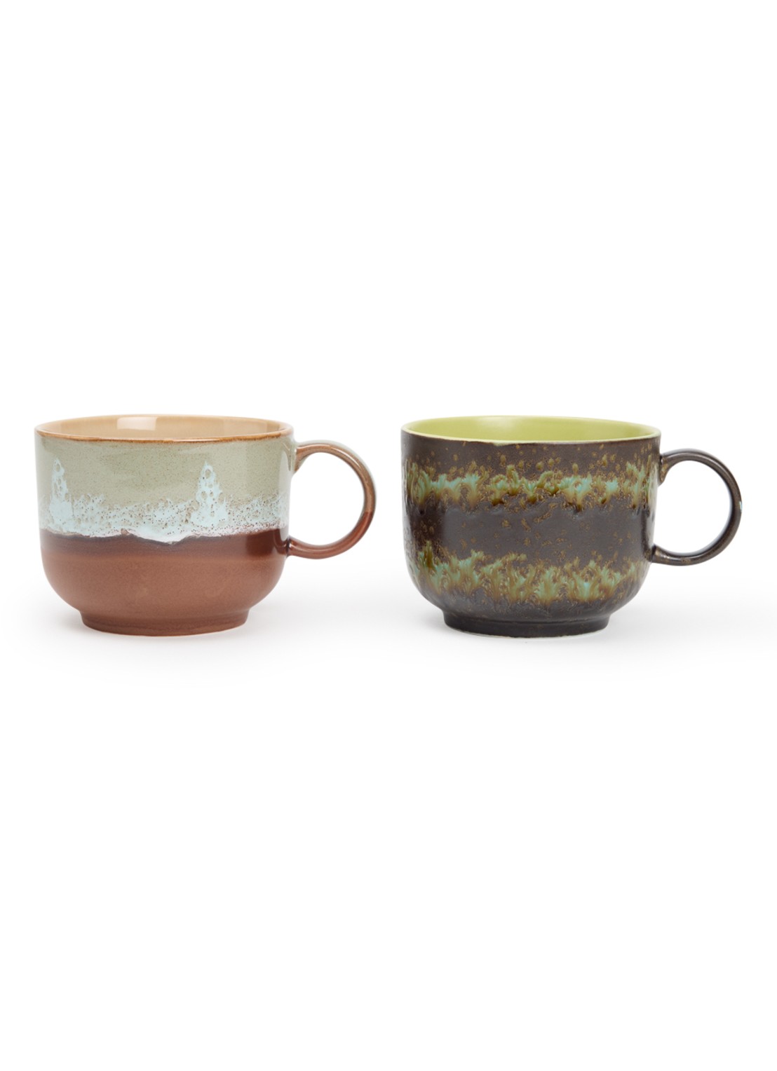 HKliving Odyssey mok 42,5 cl set van 2 - voorkant multicolor