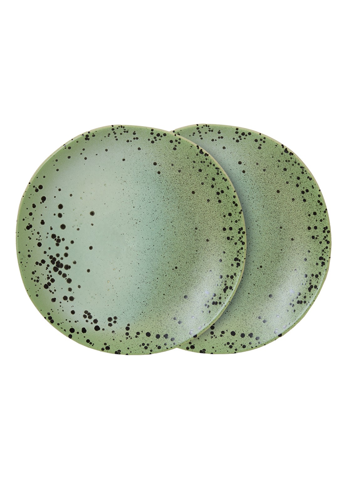 HKliving Ontbijtbord 22 cm set van 2 - voorkant groen