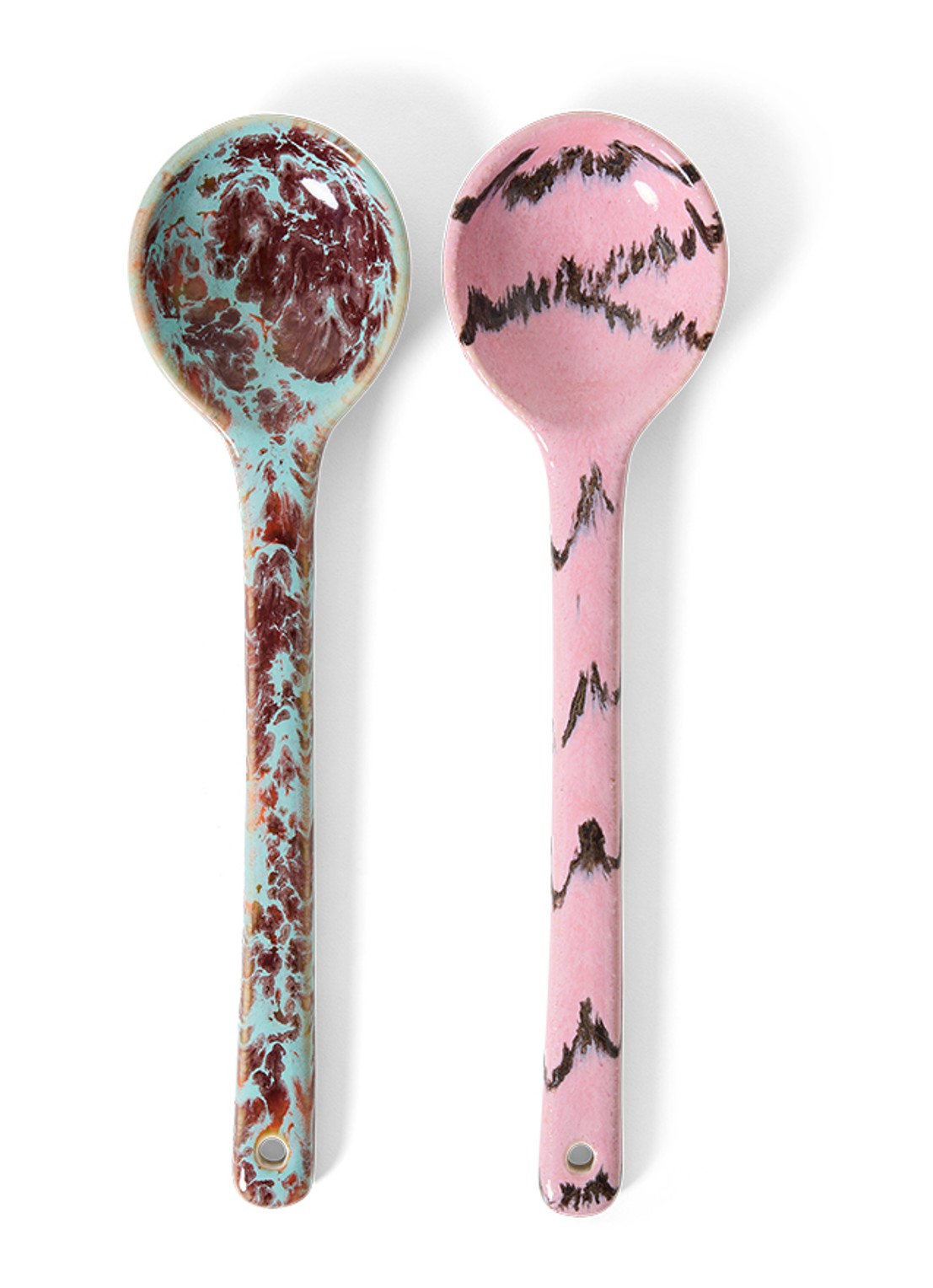 HKliving Opschepbestek set van 2 - voorkant 2 roze