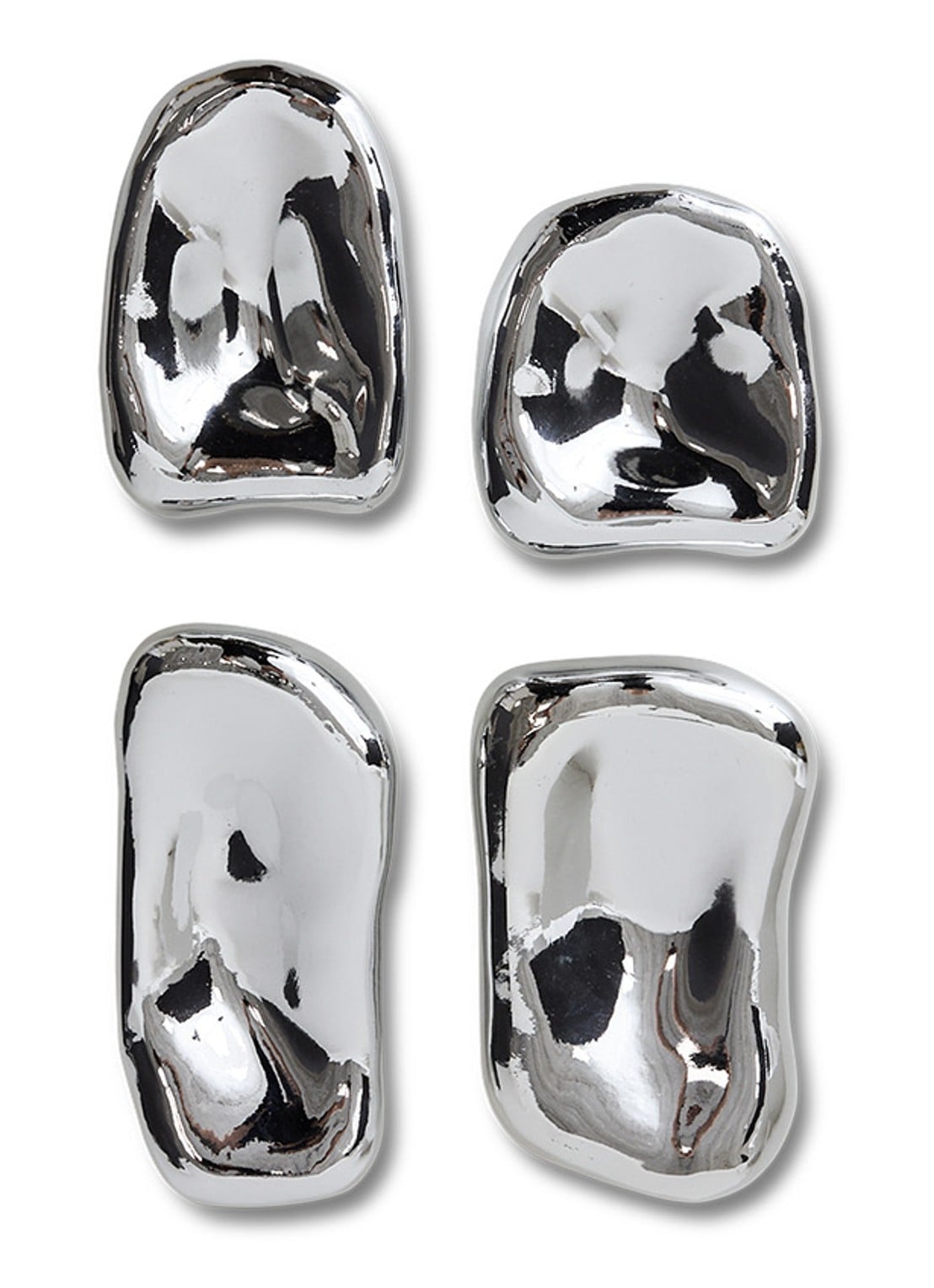 HKliving Ornament set van 4 - voorkant zilver