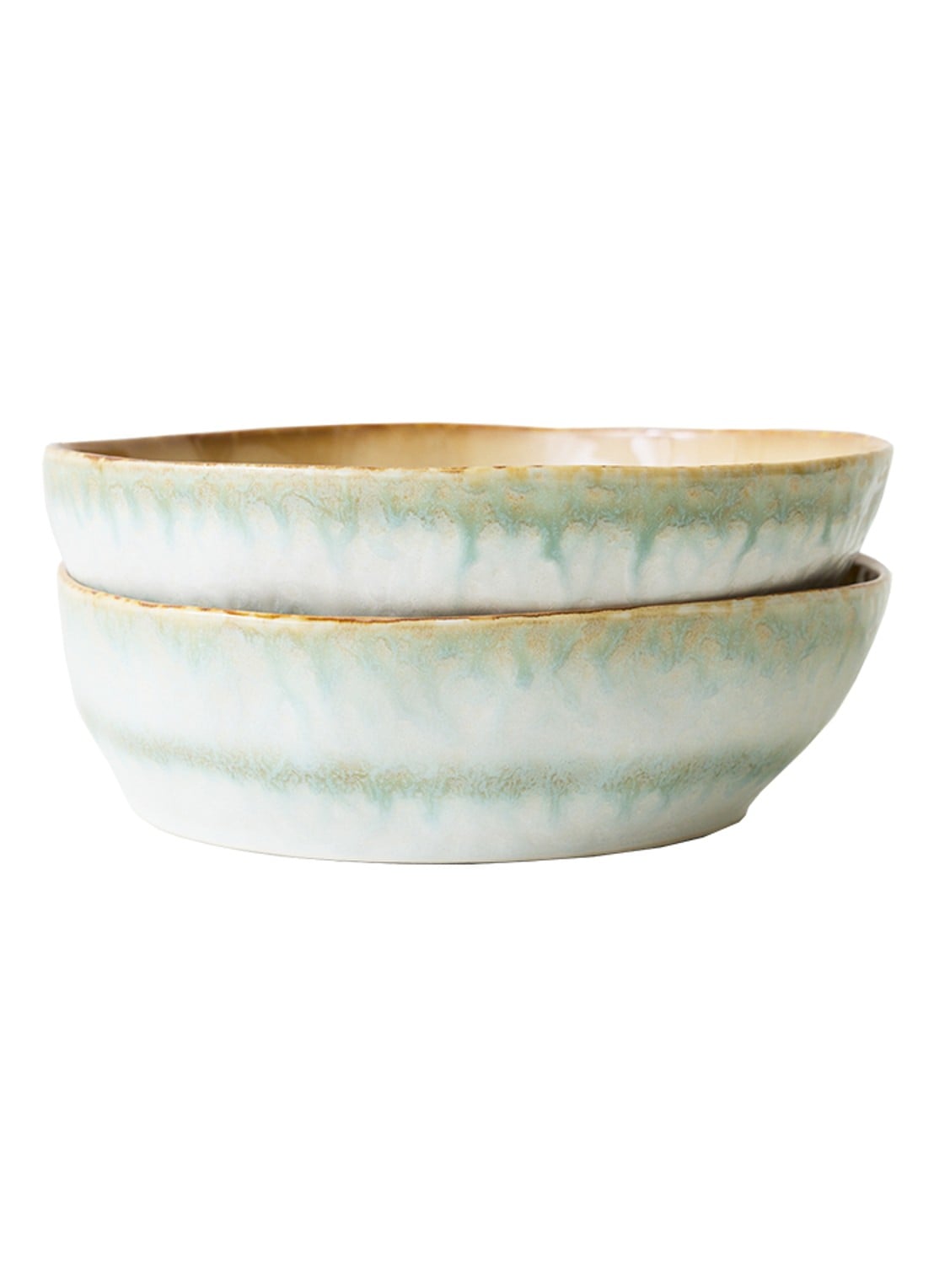 HKliving Pasta kom 19,5 cm set van 2 - voorkant 3 lichtblauw