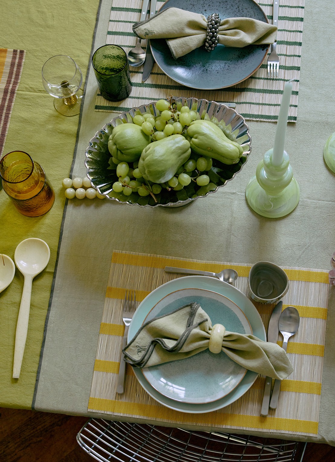 HKliving Placemat 45 x 33 cm - achterkant 3 donkergeel