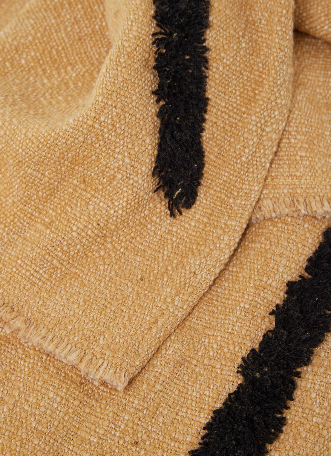 HKliving Plaid in katoenblend 130 x 170 cm - detail 3 camel