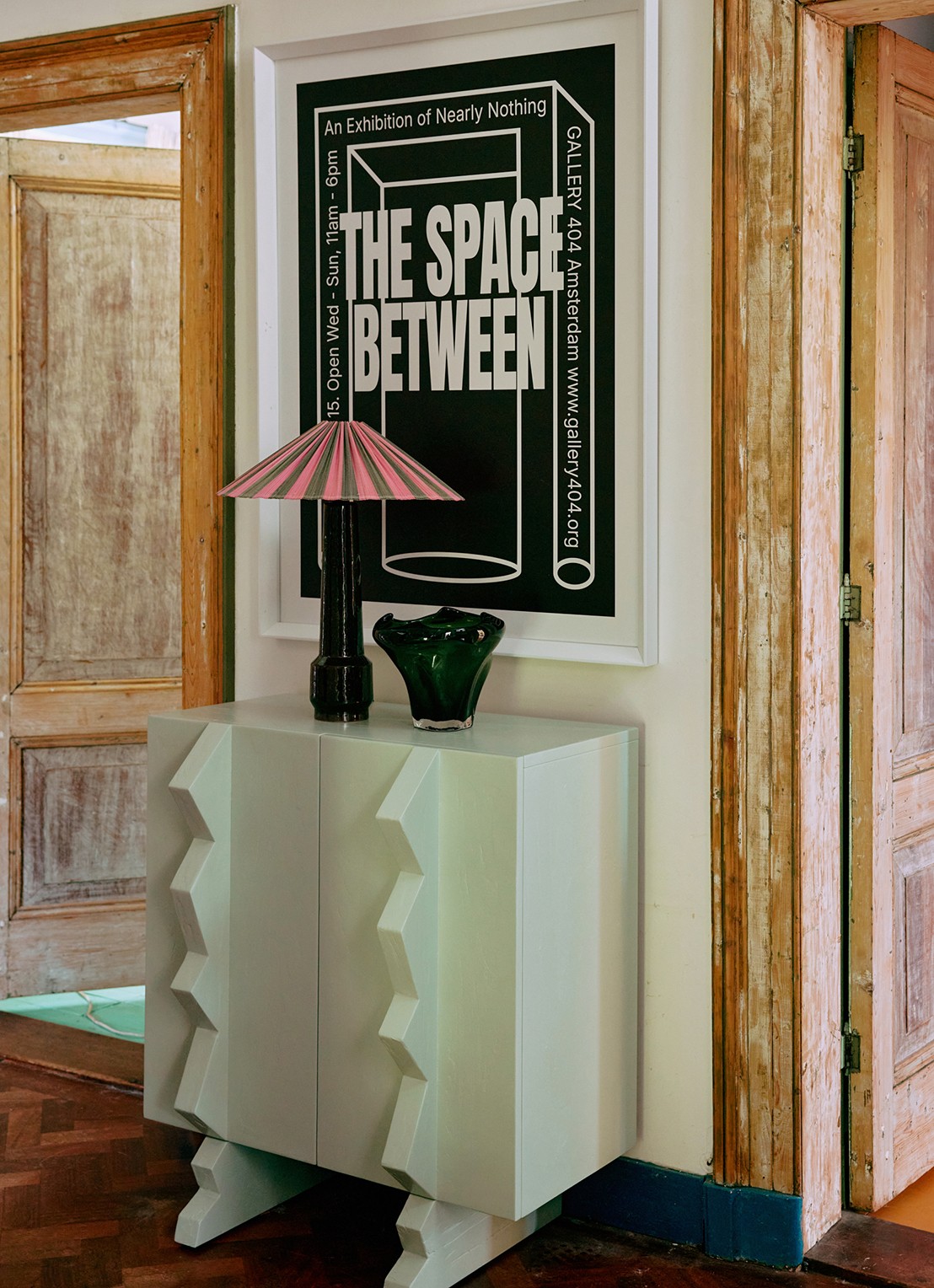 HKliving Plisse lampenkap 44 cm - detail 2 roze