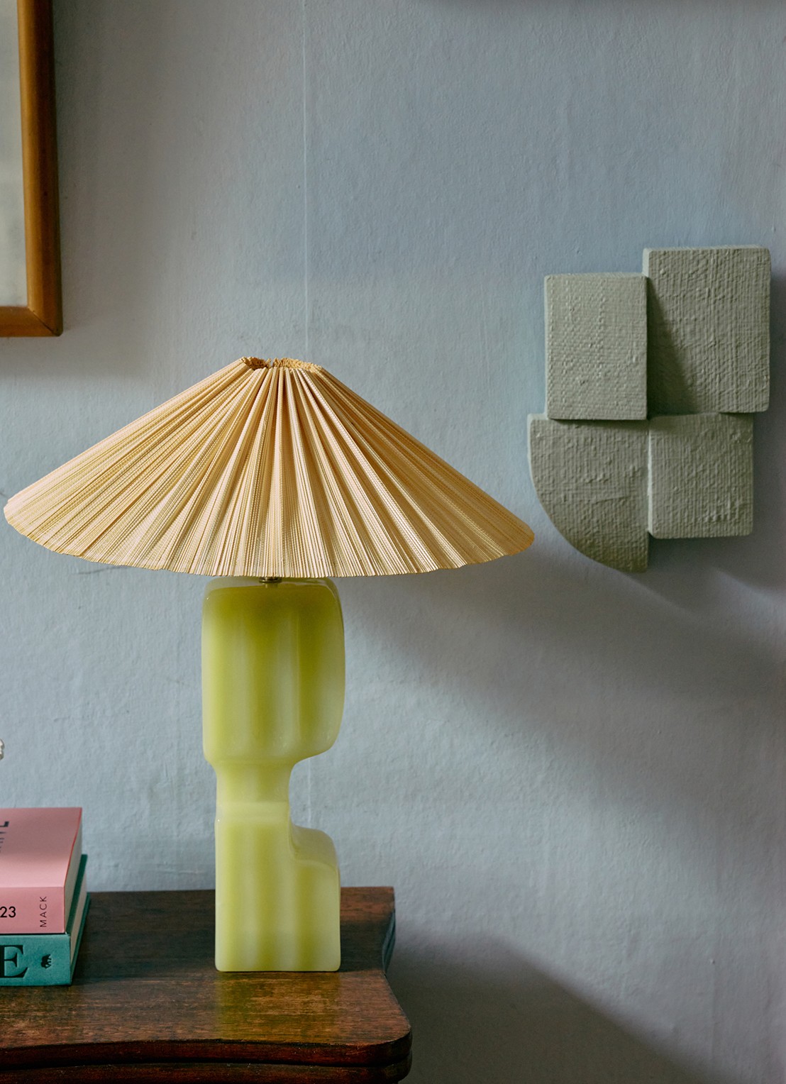 HKliving Plisse lampenkap 44 cm - detail 4 naturel