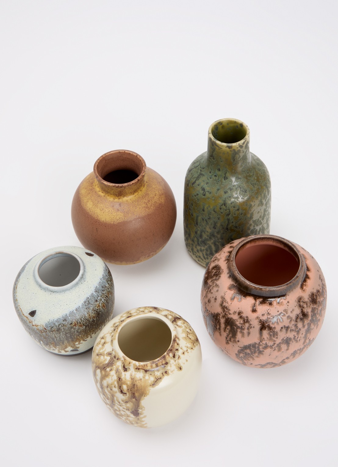 HKliving Pursuit Small vazen set van 5 - voorkant 2 bruin