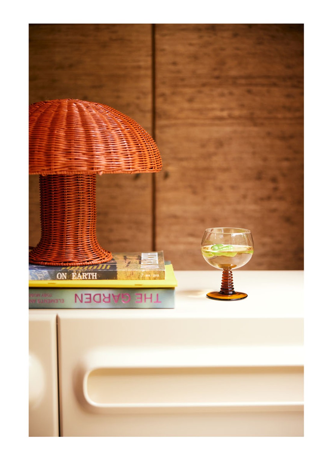 HKliving Rattan tafellamp Ø34 cm - detail 5 oranje