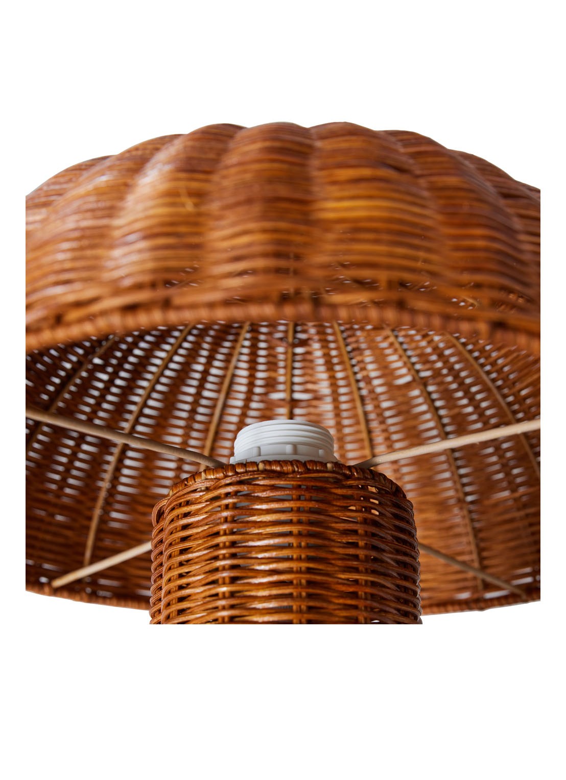HKliving Rattan tafellamp Ø34 cm - detail cognac