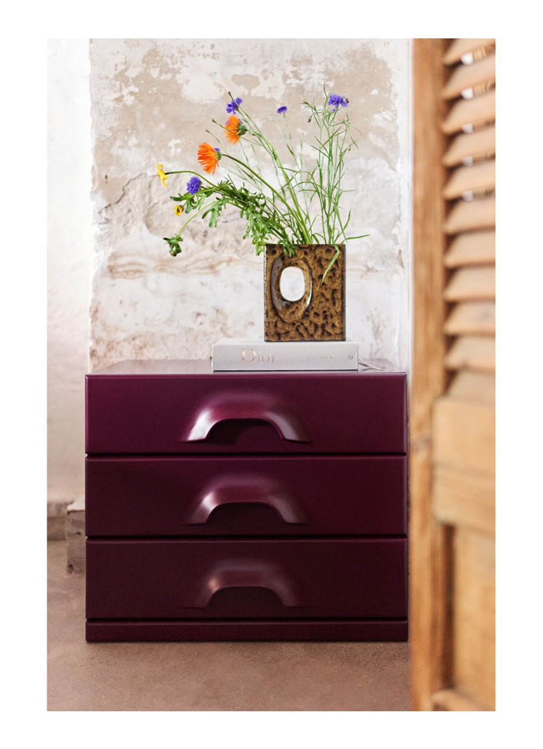 HKliving Retro S vaas 21 cm - voorkant 4 olijfgroen
