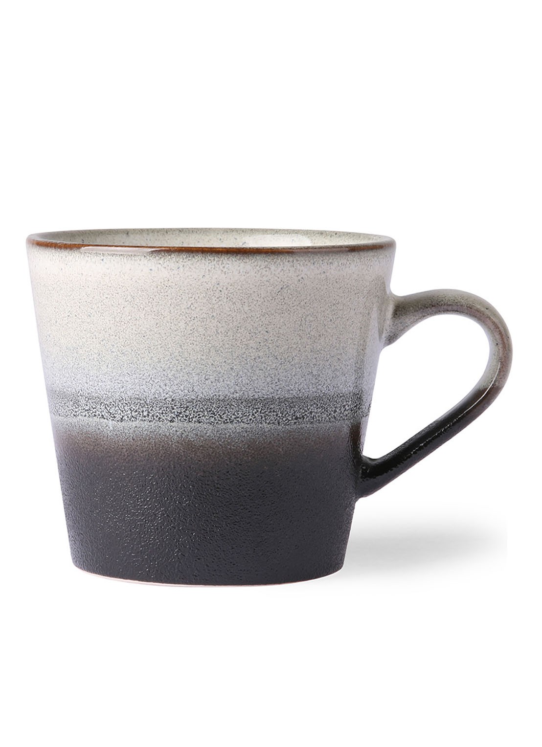 HKliving Rock cappuccinokopje 30 cl - voorkant 2 zwart