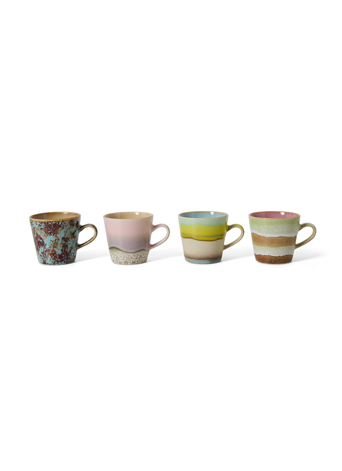 HKliving Rococo americano mok set van 4 - voorkant 3 groen