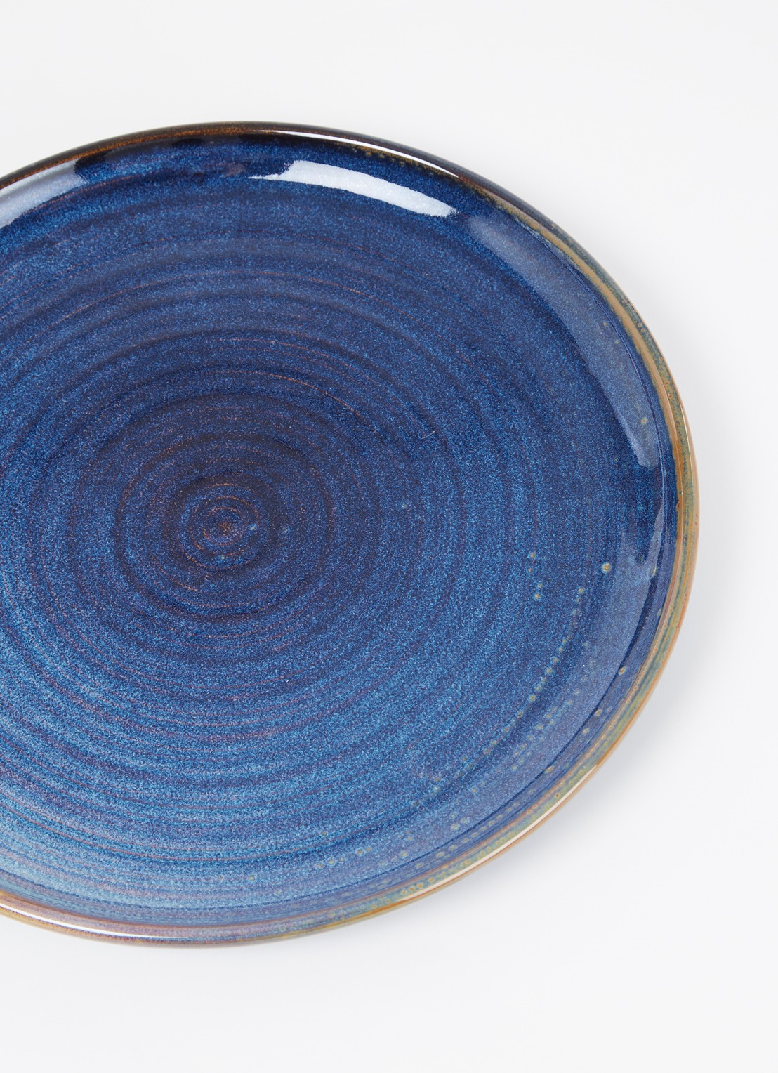HKliving Rustic dinerbord 26,5 cm - detail indigo