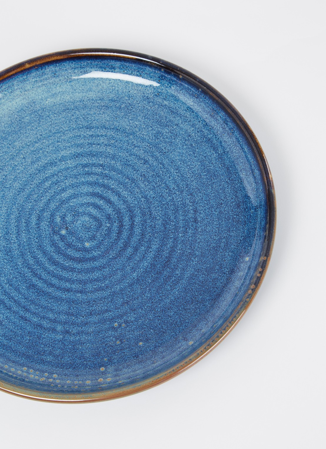 HKliving Rustic ontbijtbord 20,5 cm  - detail indigo