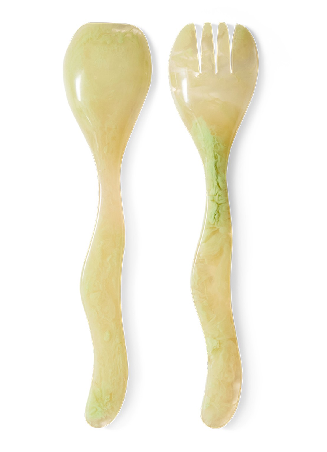 HKliving Saladebestek 2-delig - voorkant 4 groen