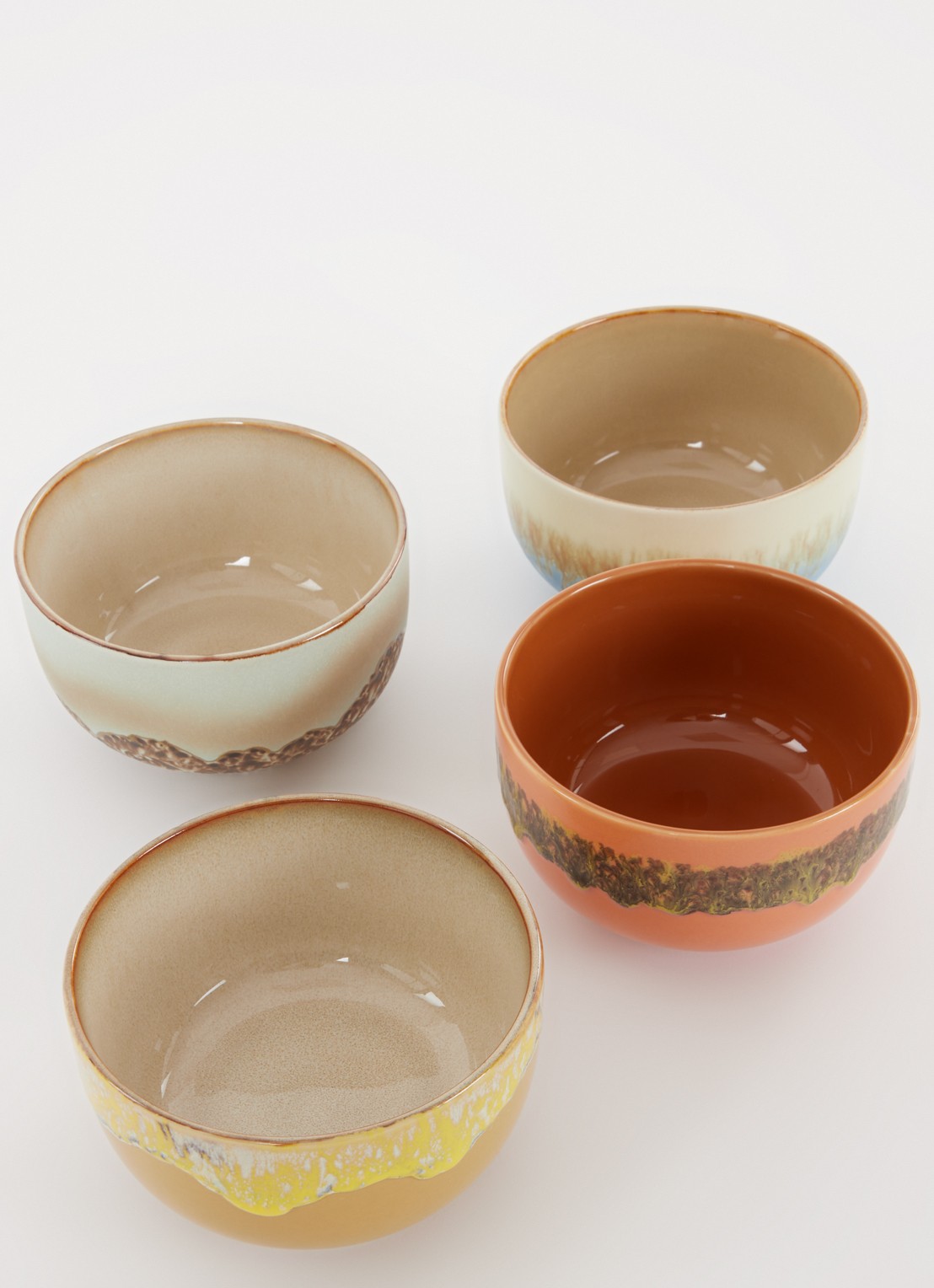 HKliving Seabreeze kom 13,5 cm set van 4 - detail multicolor
