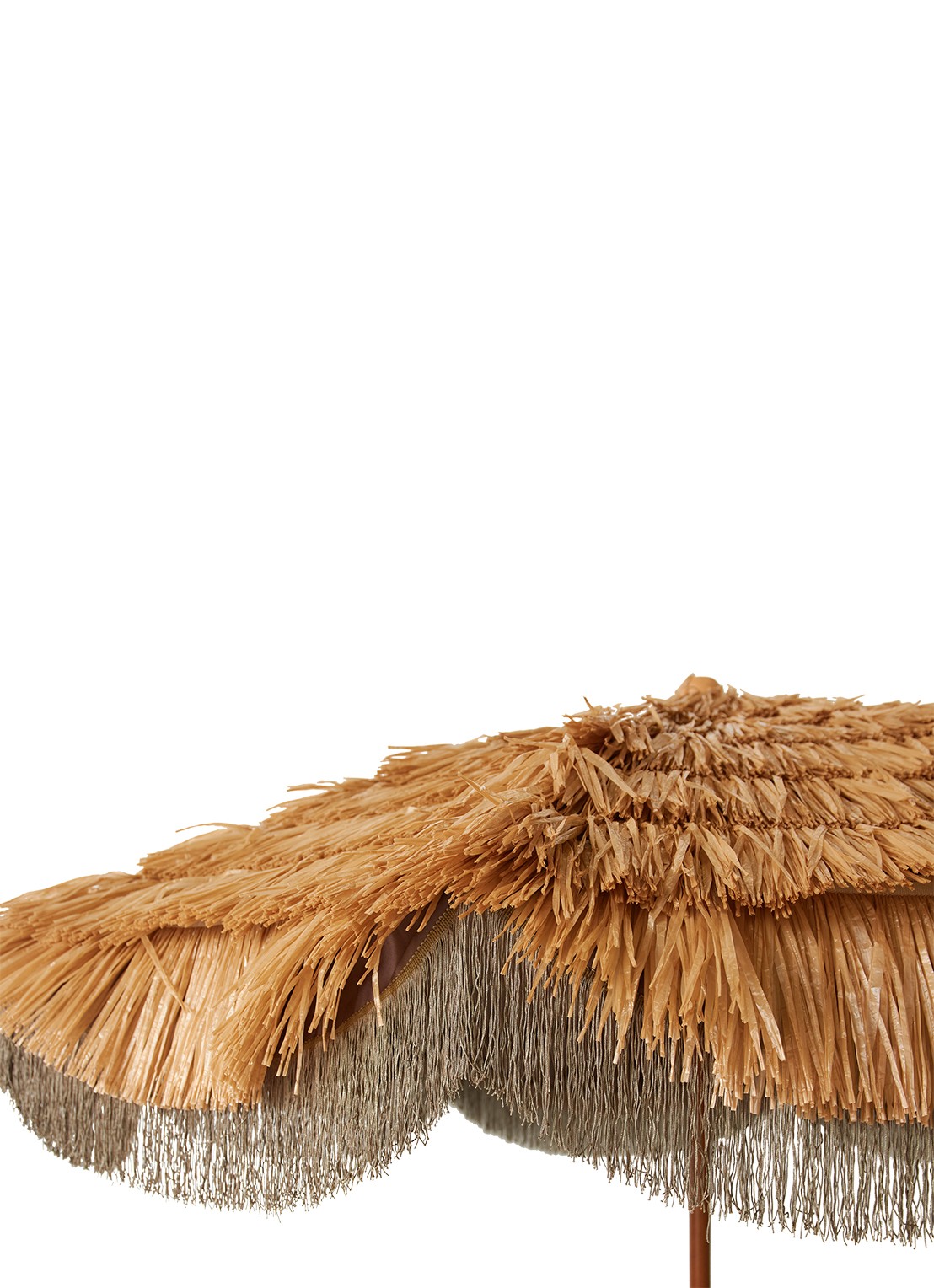 HKliving Serengeti strand parasol met raffia 230 cm - detail 4 lichtbruin