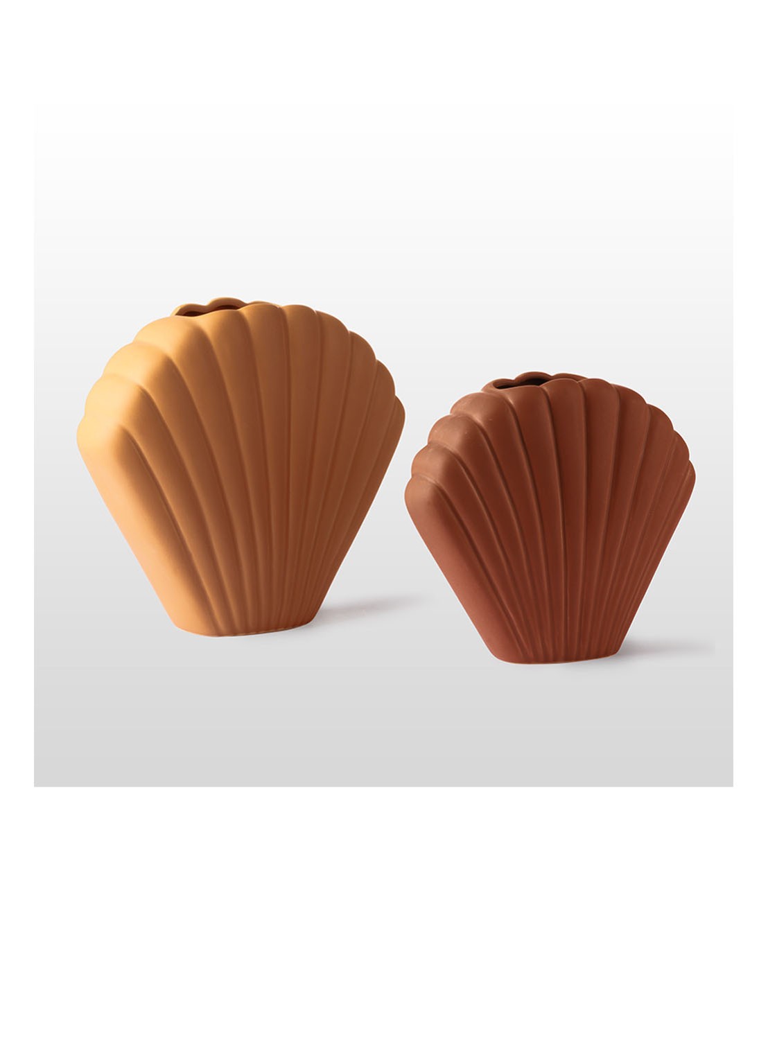 HKliving Shell L vaas 22 cm - detail 4 roodbruin