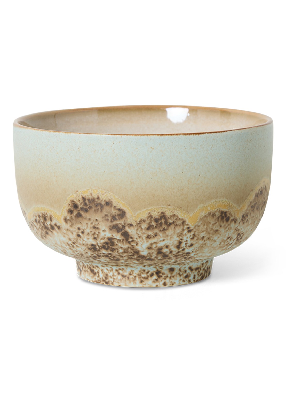 HKliving Shell noodle kom 13,5 cm - voorkant blauwgrijs