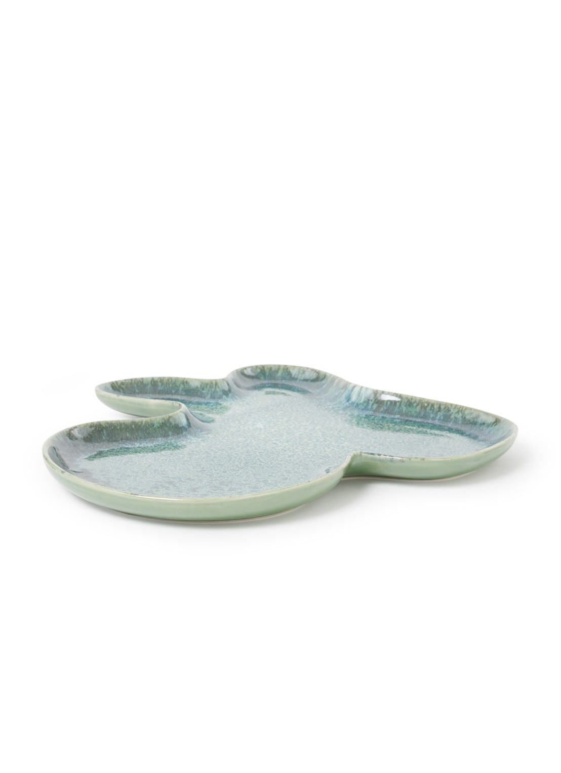 HKliving Shell serveerscchaal 39,5 cm - voorkant zeegroen