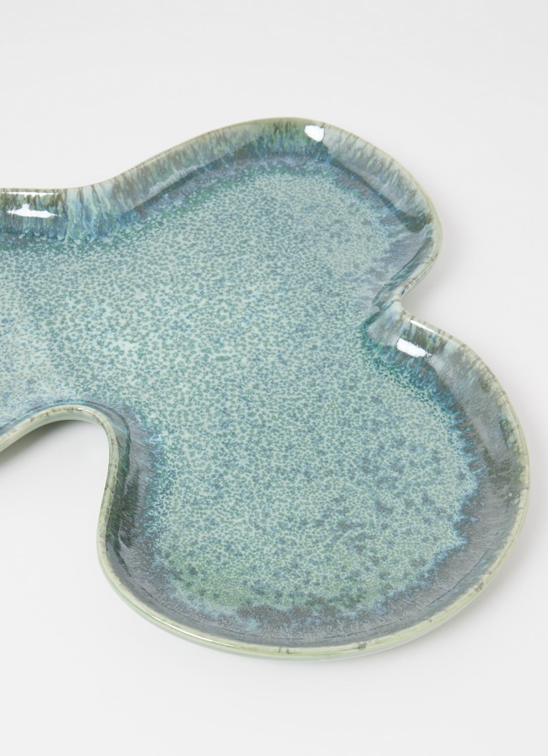HKliving Shell serveerscchaal 39,5 cm - voorkant 2 zeegroen