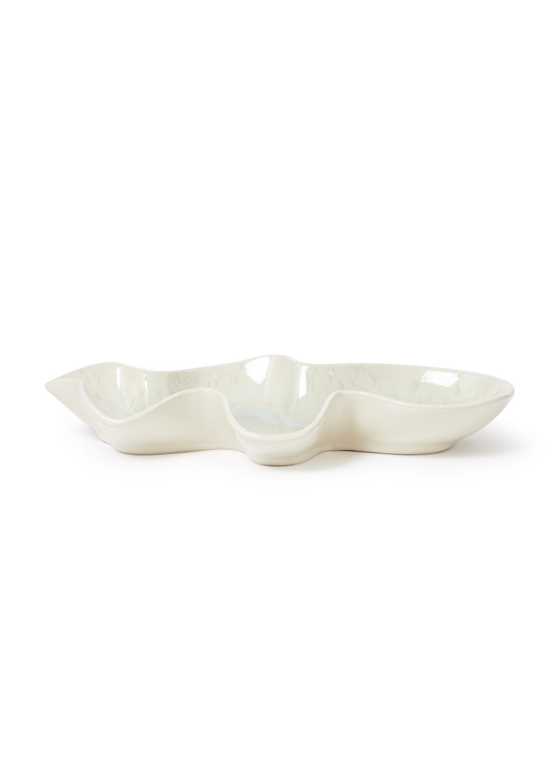 HKliving Shell serveerschaal 28 cm - voorkant lindegroen