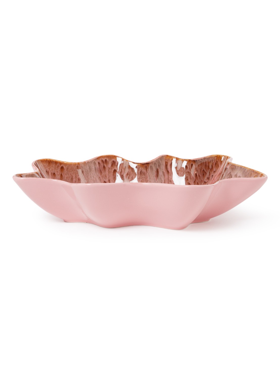 HKliving Shell serveerschaal 41 cm - voorkant koraalroze