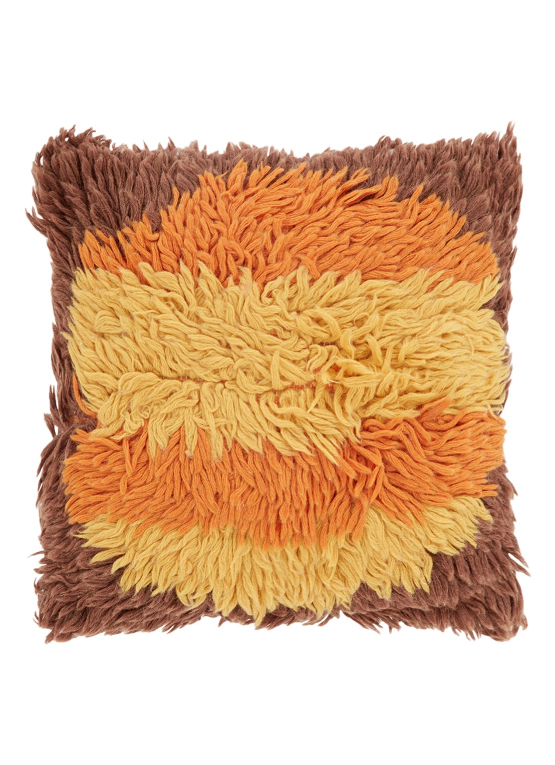 HKliving Sierkussen van wol 55 x 55 cm - voorkant 3 bruin