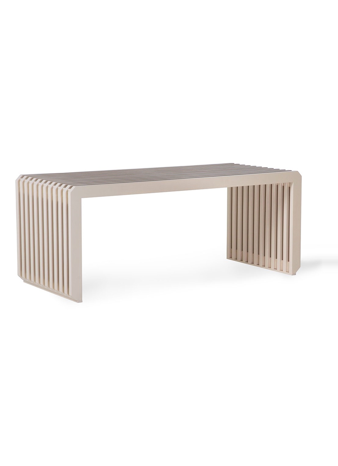 HKliving Slatted bankje 38 x 96 x 43 cm - detail 3 beige