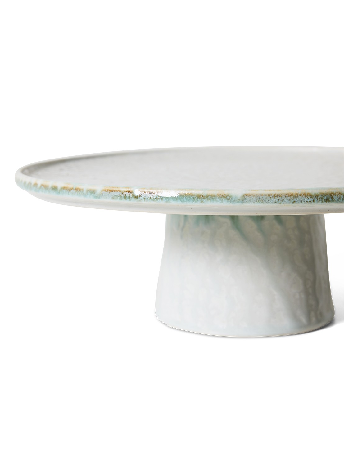 HKliving Smudge M taartplateau 26 cm - detail lichtblauw