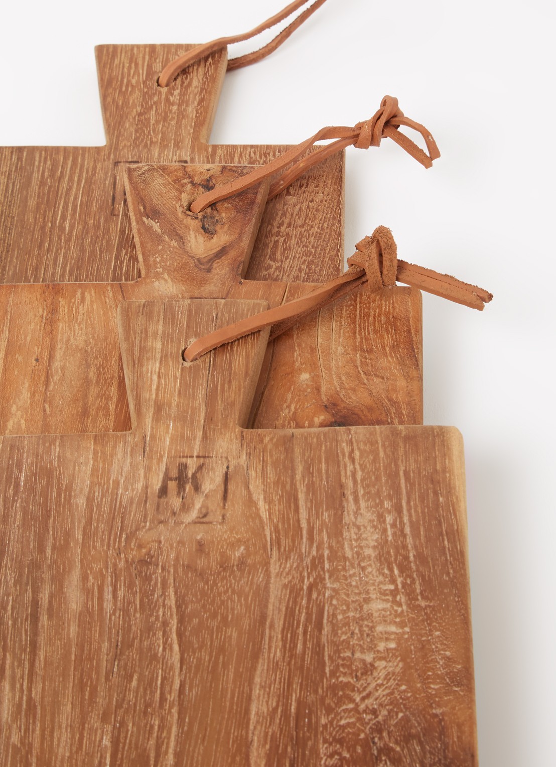 HKliving Snijplank set van 3 - detail bruin