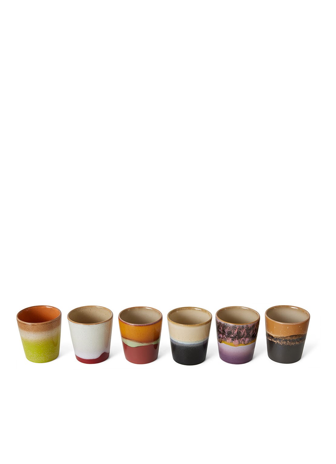 HKliving Soil koffiekopje 23 cl - set van 6 - detail multicolor