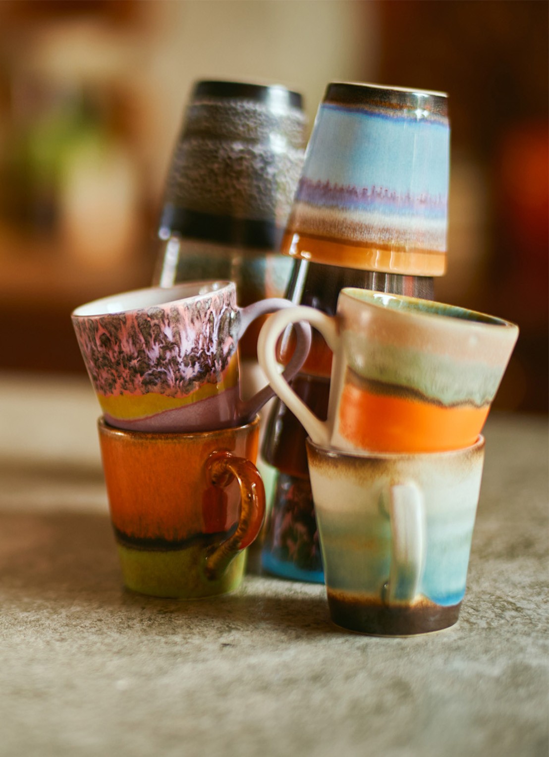 HKliving Solar espressokopje 8 cl set van 4 - detail 4 multicolor