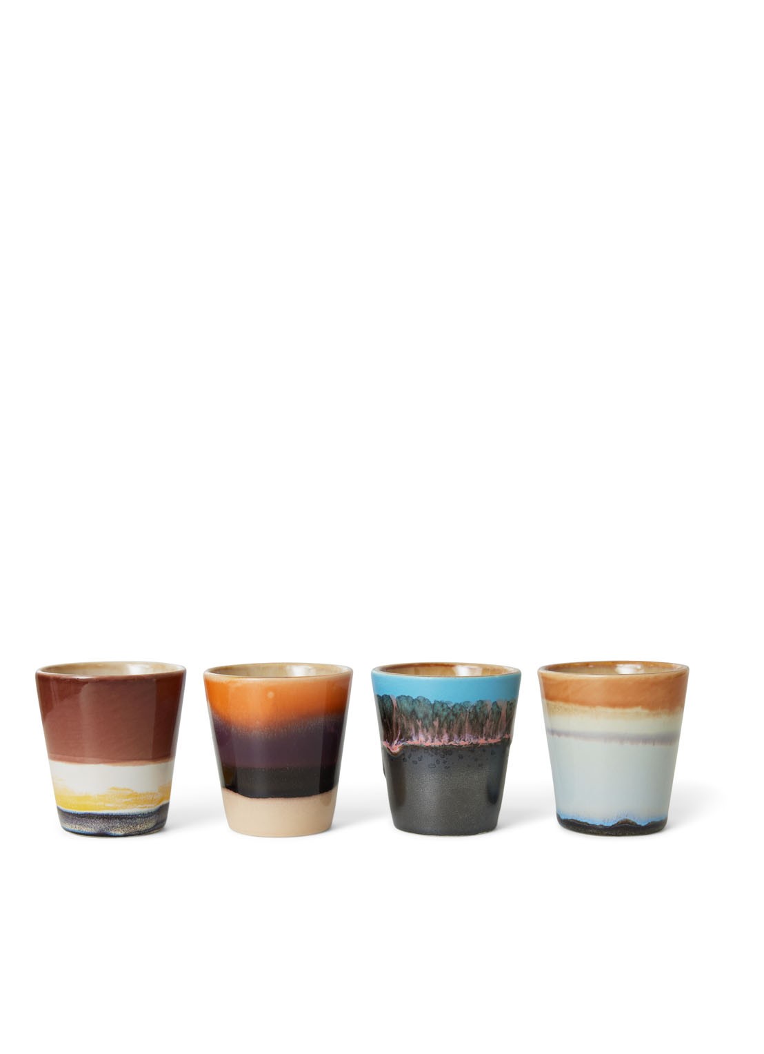 HKliving Solar espressokopje 8 cl set van 4 - voorkant 2 multicolor