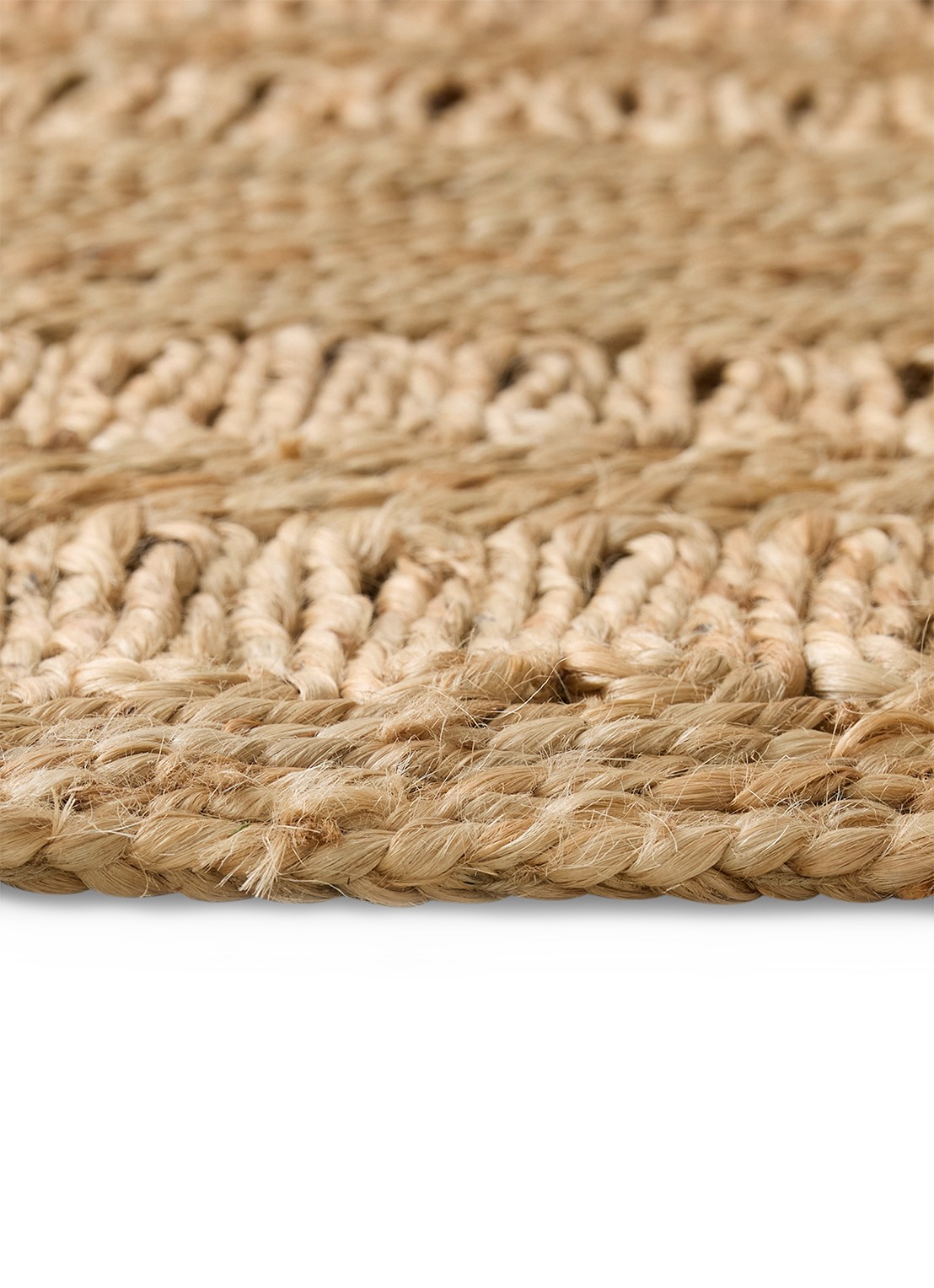 HKliving Soleil vloerkleed van jute 200 x 70 cm - detail 2 lichtbruin