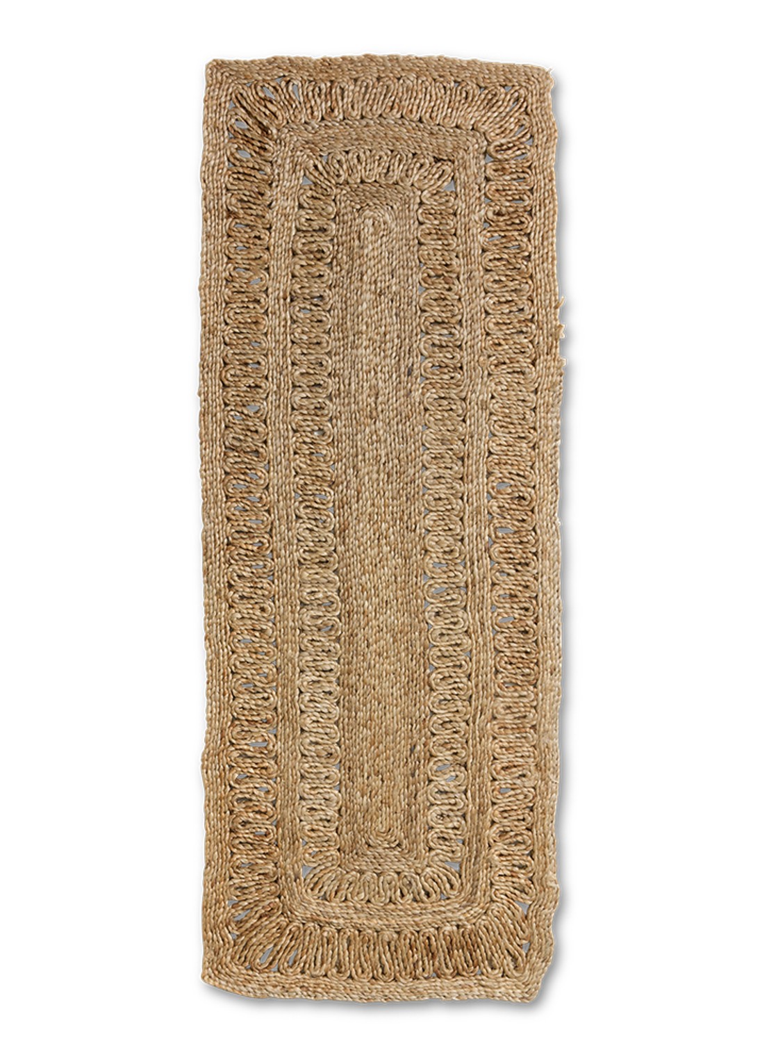 HKliving Soleil vloerkleed van jute 200 x 70 cm - voorkant 3 lichtbruin