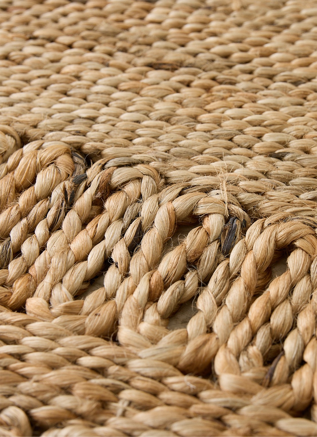 HKliving Soleil vloerkleed van jute - detail 2 donkerbeige