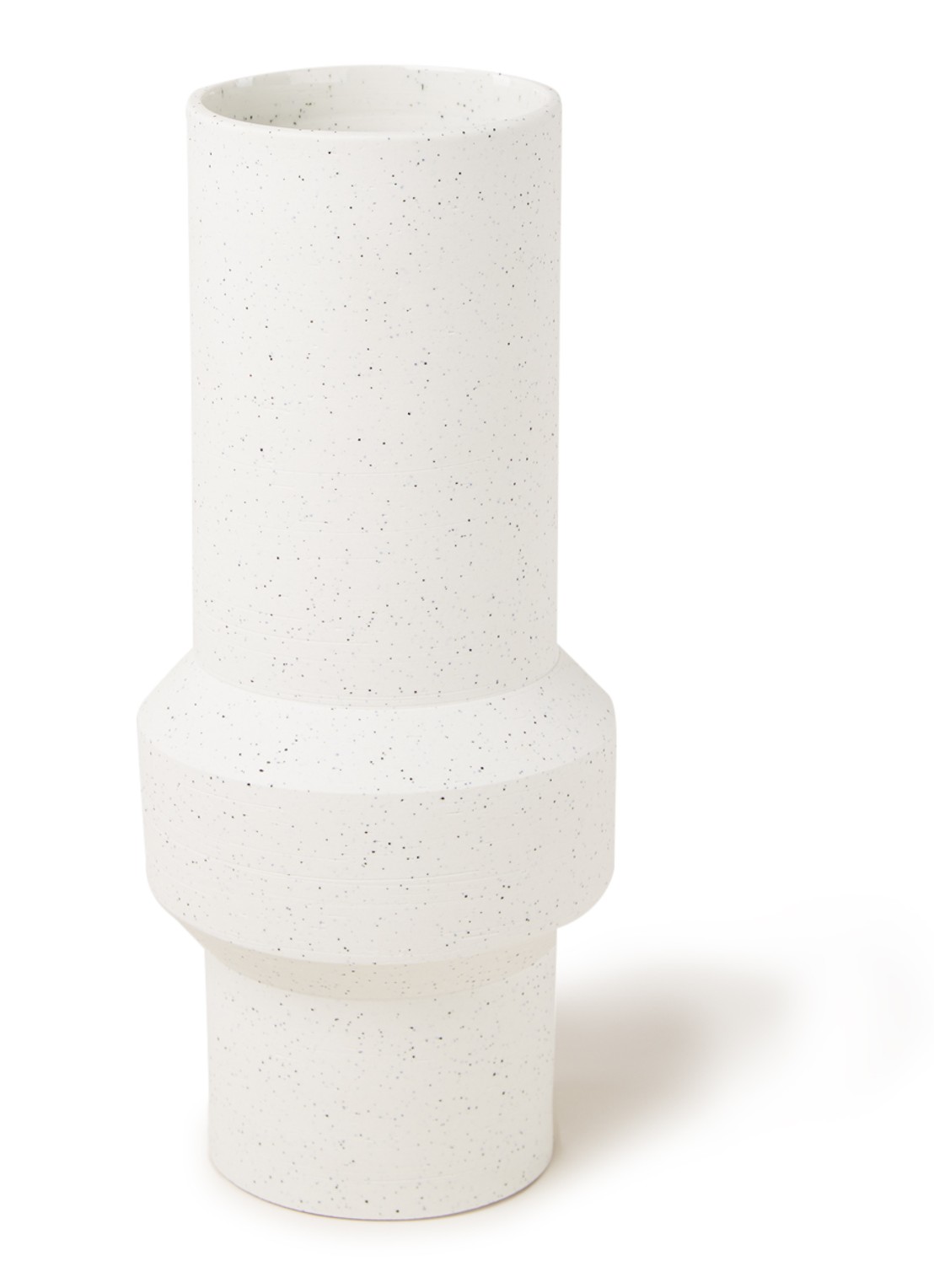 HKliving Speckled Straight vaas 32 cm - voorkant 3 gebroken wit