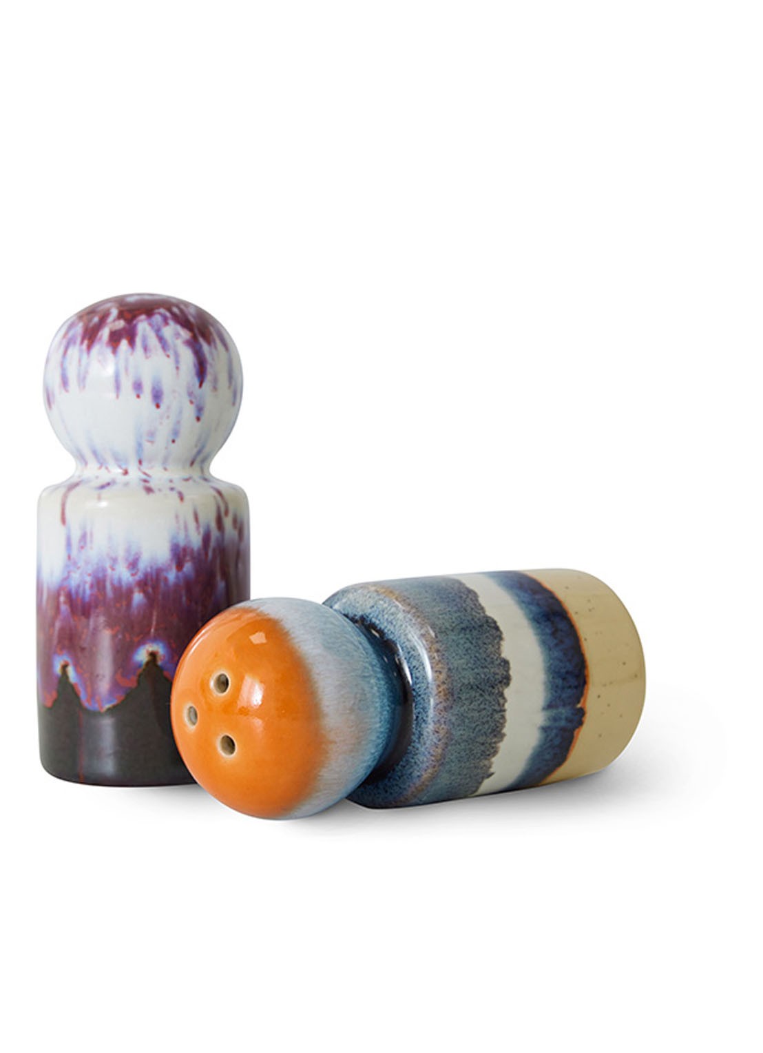 HKliving Stargaze peper- en zoutmolen 10 cm set van 2 - voorkant 2 multicolor