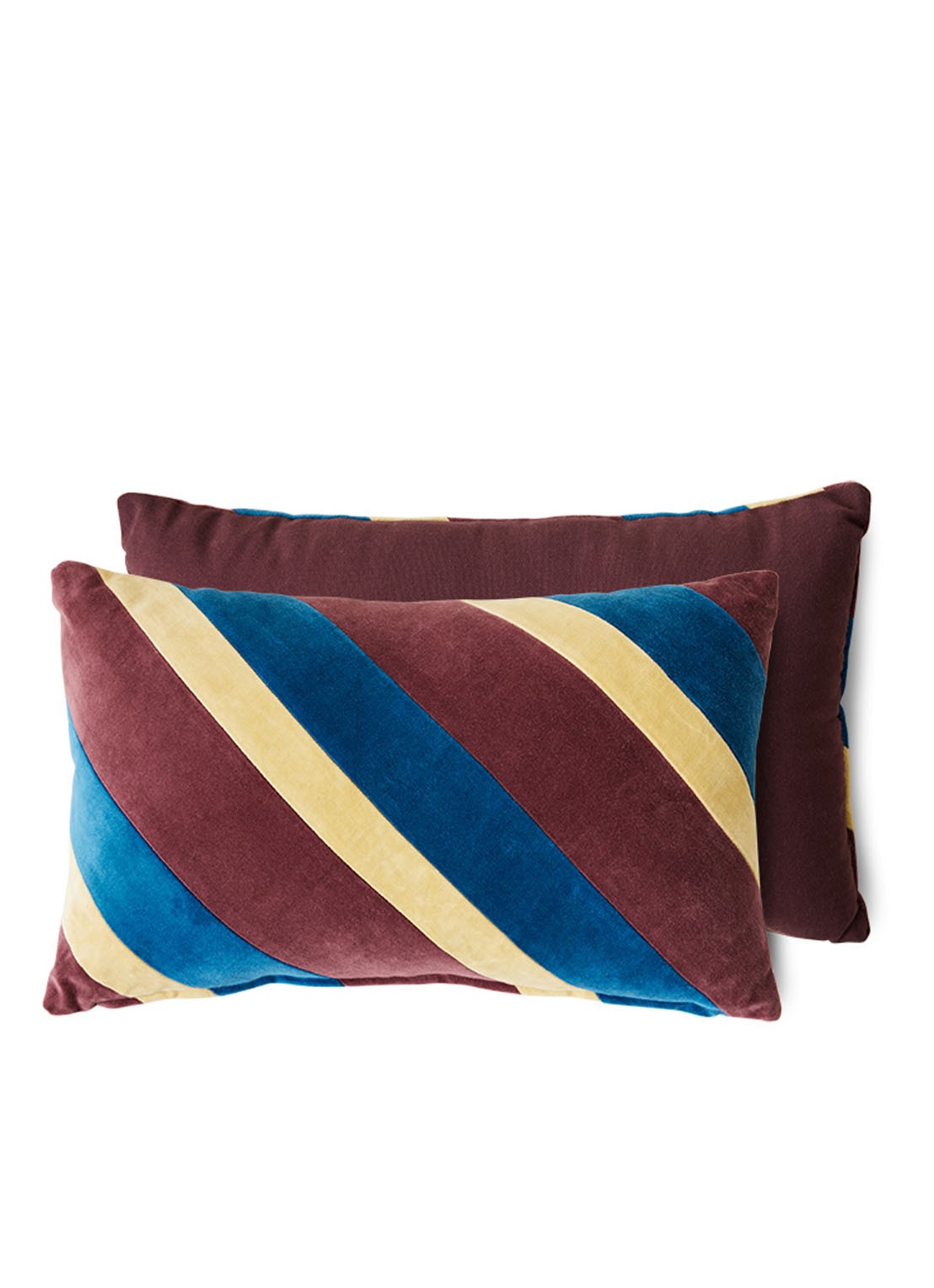 HKliving Striped sierkussen 30 x 50 cm - voorkant 2 aubergine