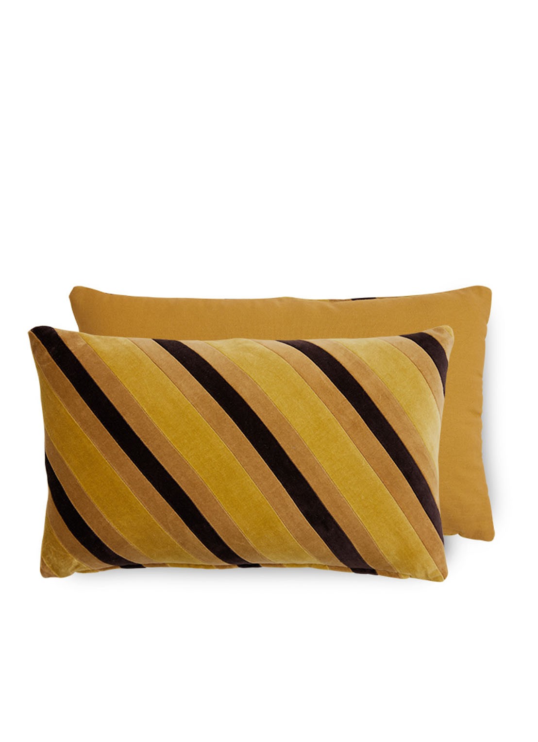 HKliving Striped sierkussen 50 x 30 cm - voorkant 6 mosterd