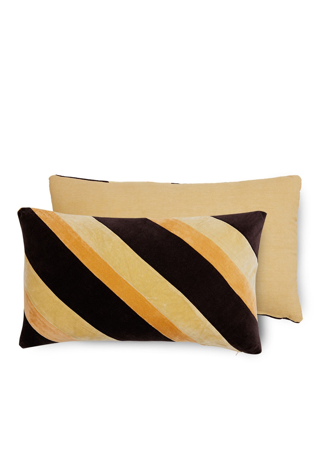 HKliving Striped sierkussen 60 x 35 cm - voorkant 2 abrikoos