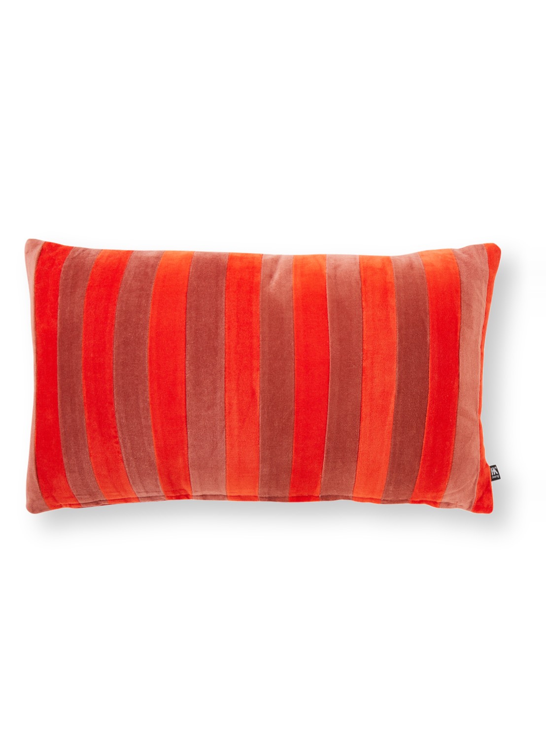 HKliving Striped Velvet sierkussen 30 x 50 cm - voorkant 3 steenrood