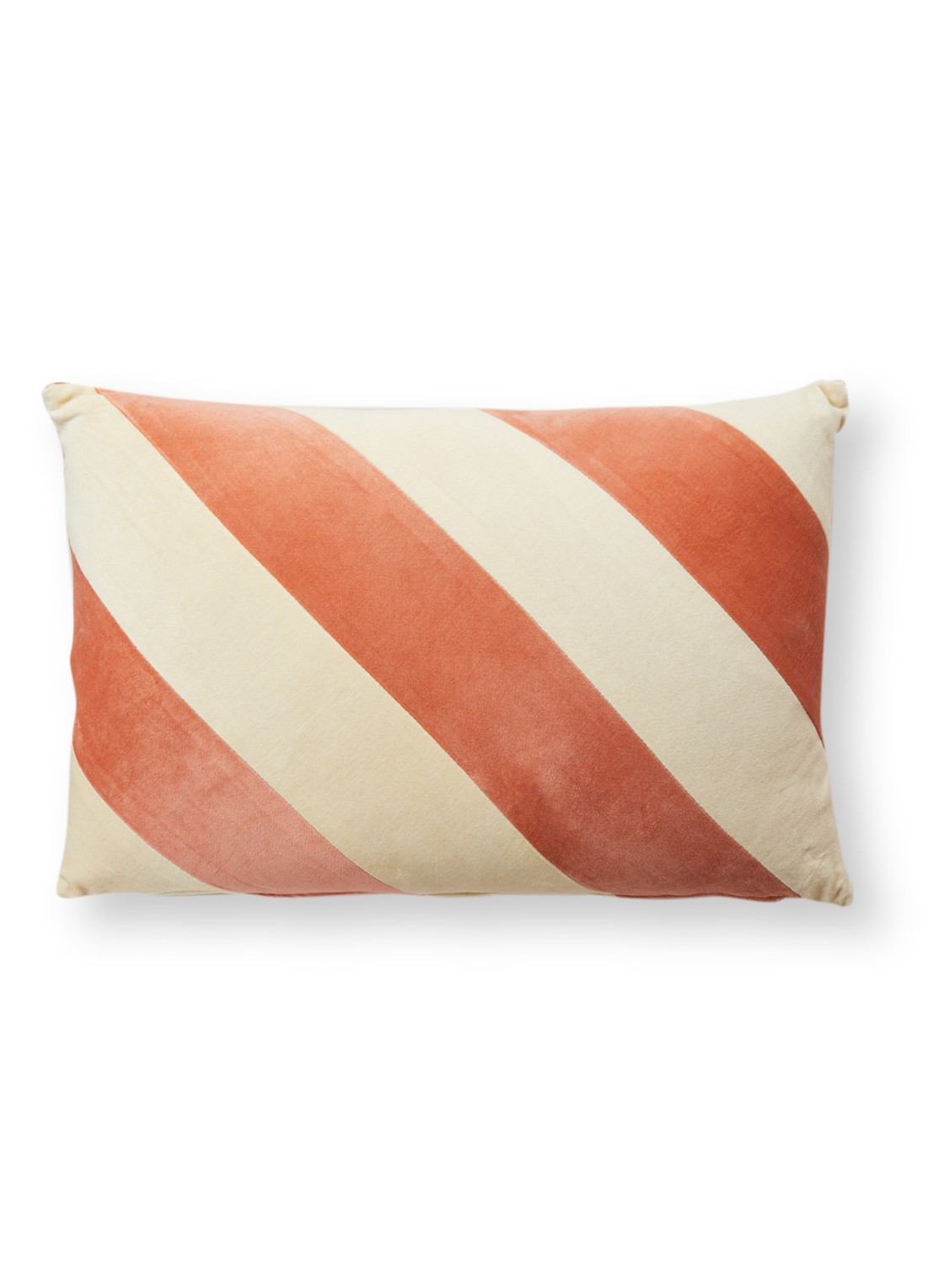 HKliving Striped Velvet sierkussen 40 x 60 cm - voorkant zalmroze