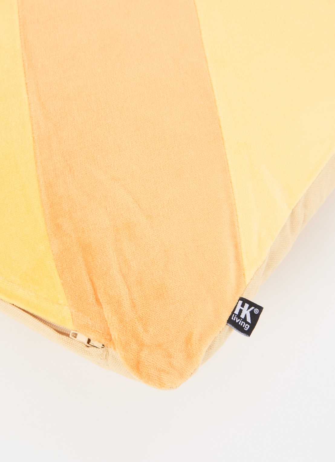 HKliving Striped Velvet sierkussen 40 x 60 cm - detail 4 geel