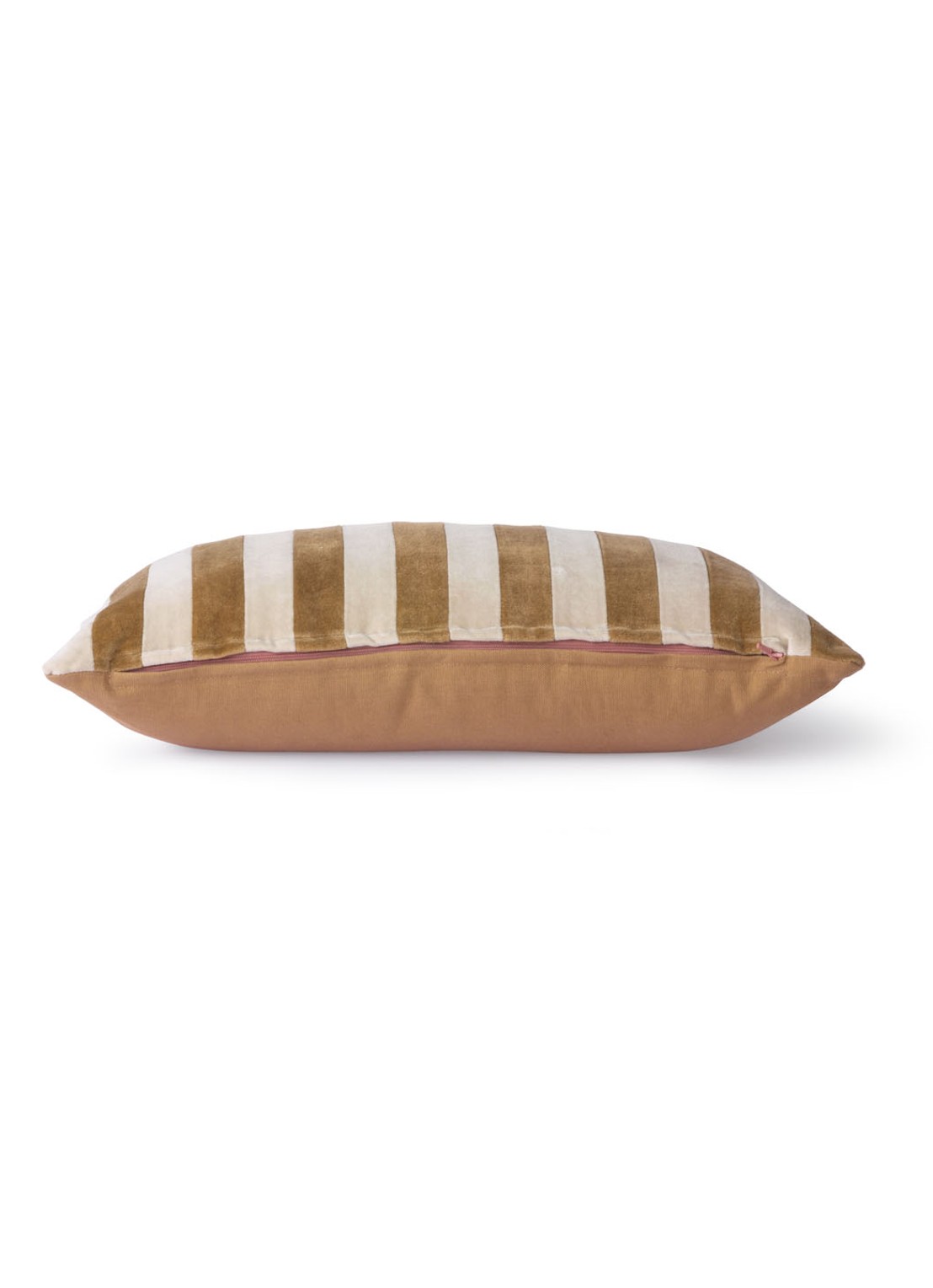 HKliving Striped Velvet sierkussen 50 x 30 cm - detail 4 bruin