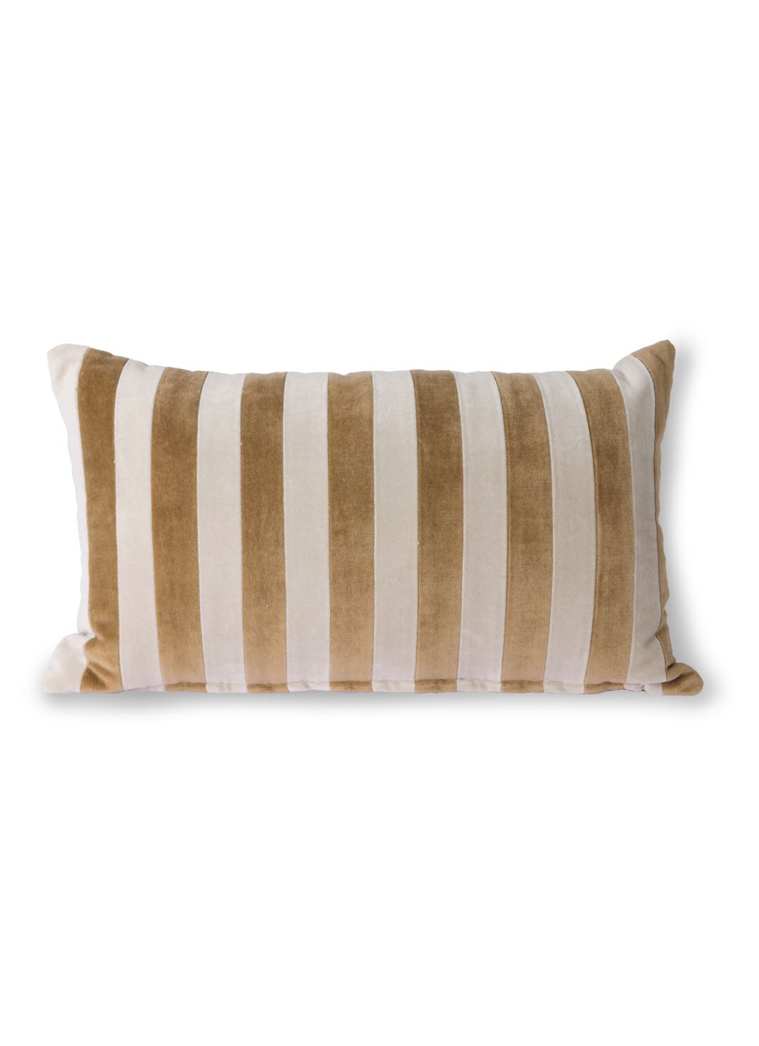 HKliving Striped Velvet sierkussen 50 x 30 cm - voorkant bruin