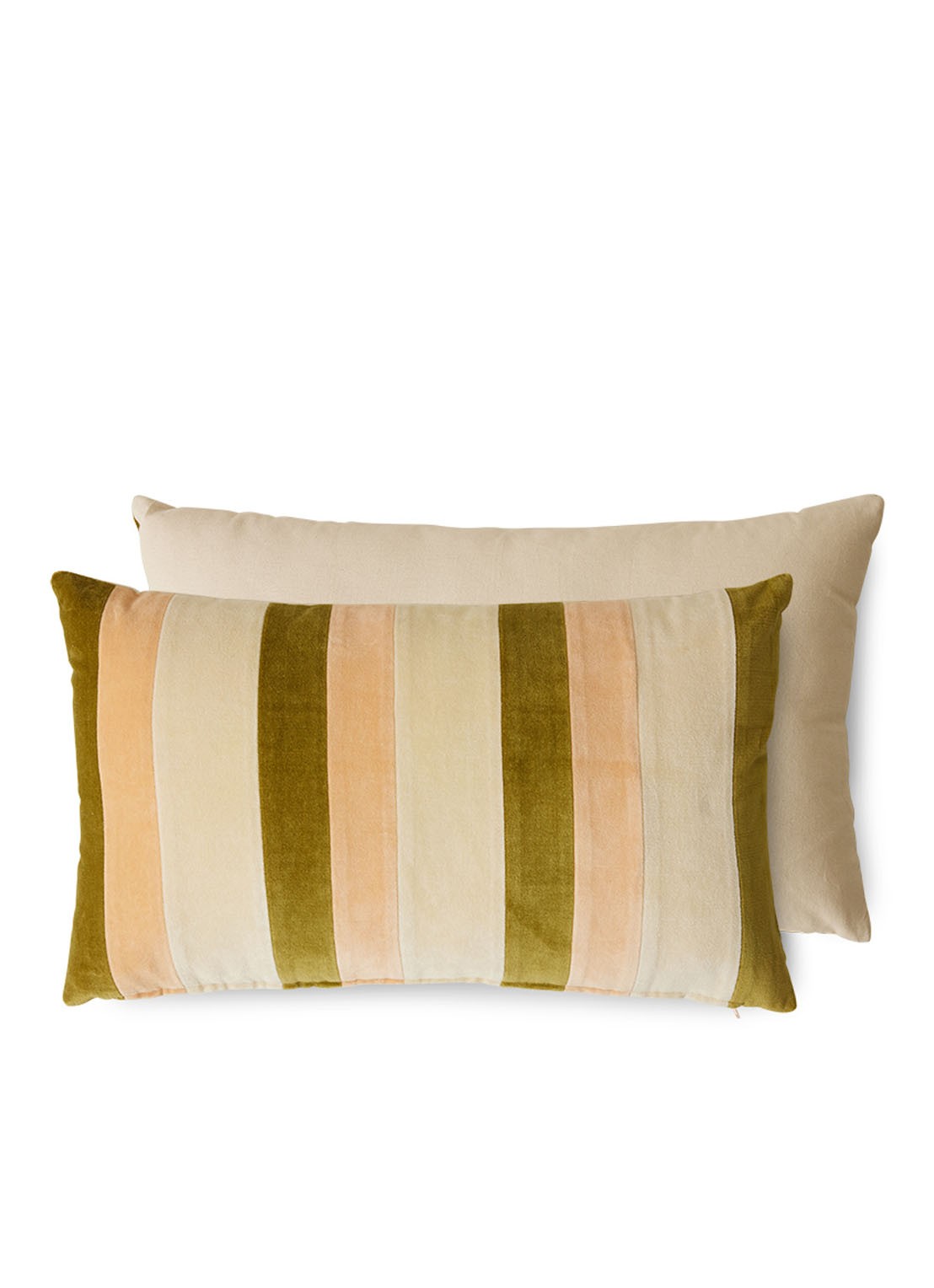 HKliving Striped Velvet sierkussen 60 x 35 cm - voorkant 2 multicolor