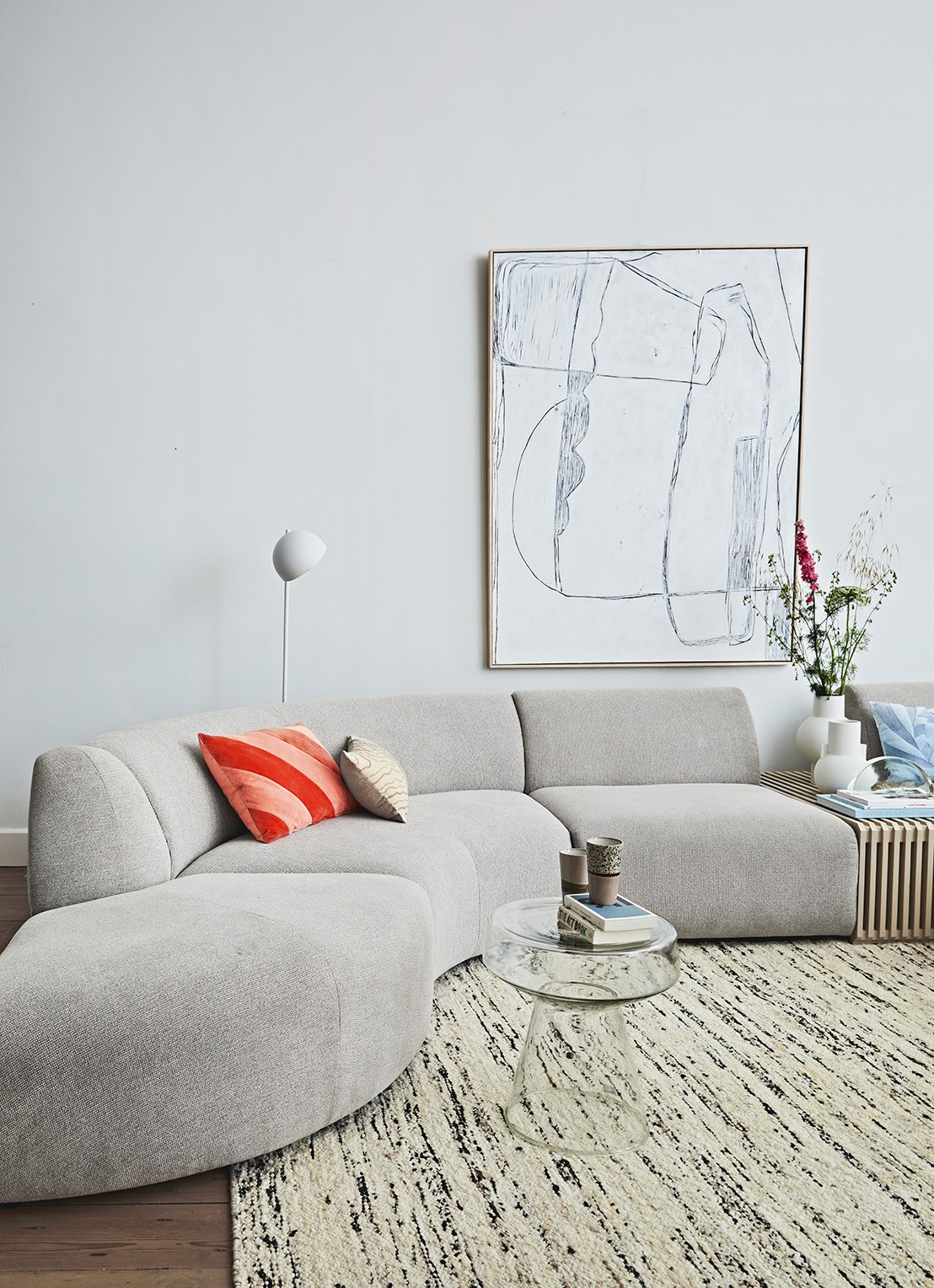 HKliving Striped Velvet sierkussen 60 x 40 cm - voorkant 4 oudroze
