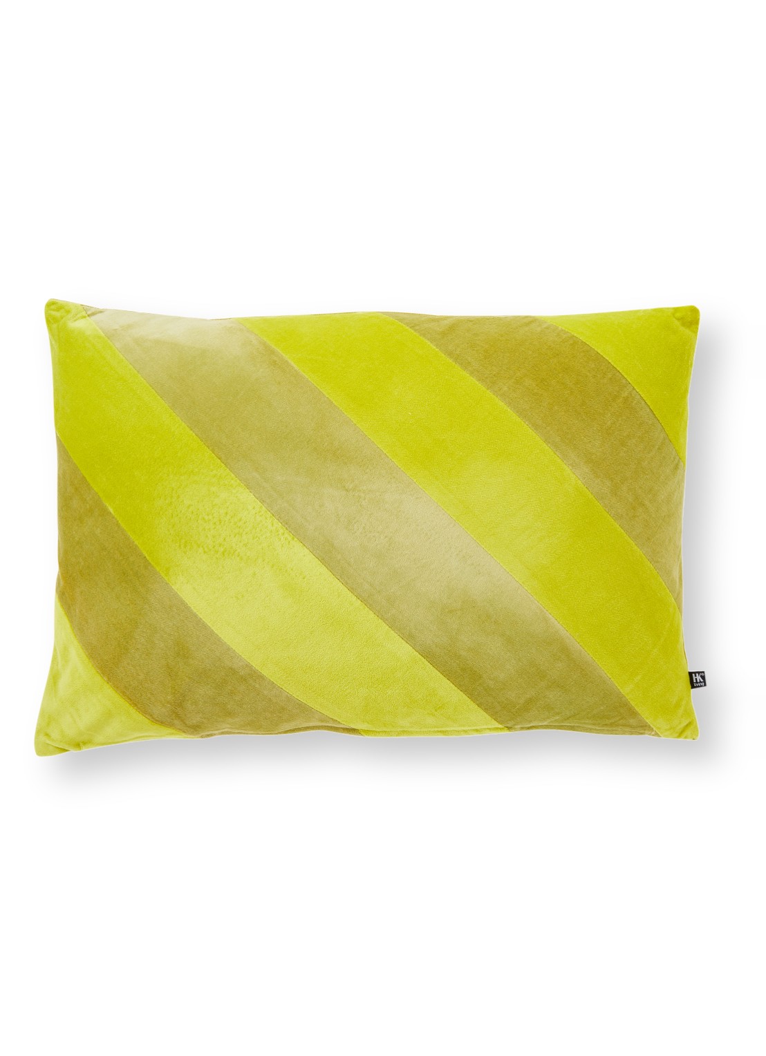 HKliving Striped Velvet sierkussen 60 x 40 cm - voorkant 3 olijfgroen