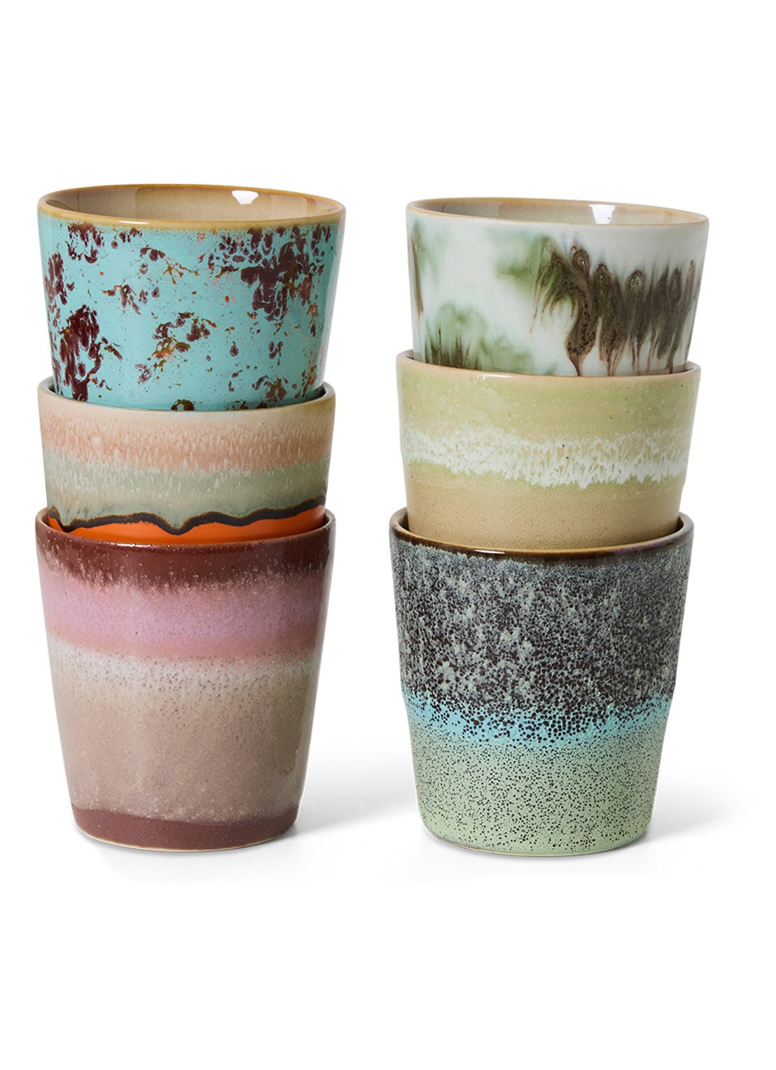 HKliving Surreal mok set of 6 - voorkant 3 groen